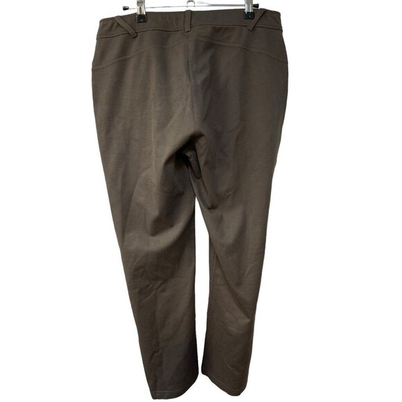 EILEEN FISHER BROWN PONTE KNIT RAYON NYLON SPANDEX BLEND STRETCH PANTS SIZE M - Picture 4 of 5